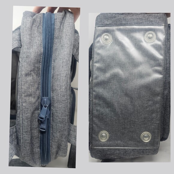 NWOT LUG Puddle Jumper Overnight Weekend Gym Tote Bag Brushed Heather Gray Blue - Picture 4 of 11